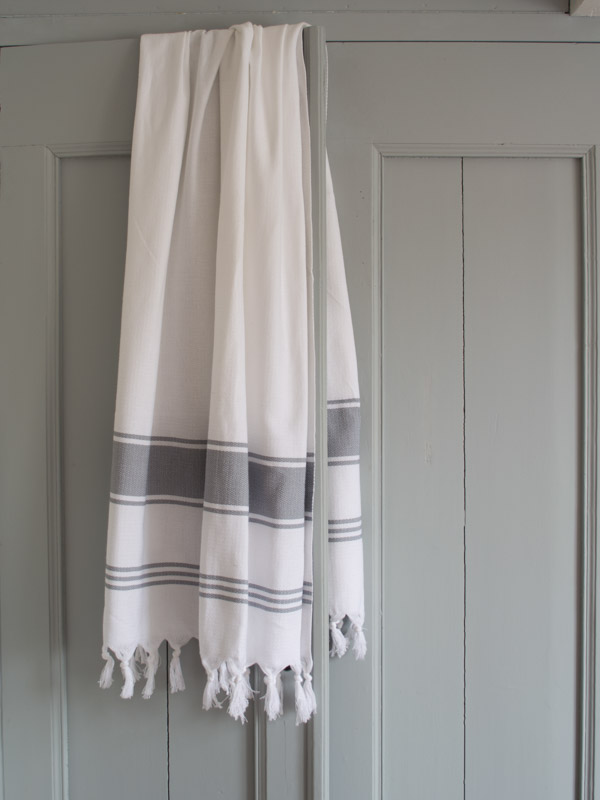 hammam towel white/grey